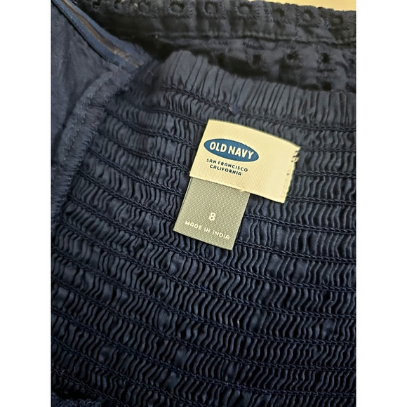 Old Navy ~Woman Size 8~ Navy Blue Strapless Mini Dress Cotton NWT. - Picture 2 of 12